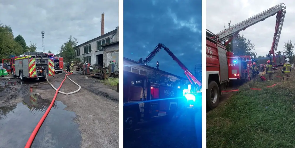 Pożar w zakładzie drzewnym w Kołczygłowach – akcja straży pożarnej